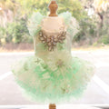 Mint Green Crystal Tulle Dog Party Dress | Elegant Pet Occasion Wear