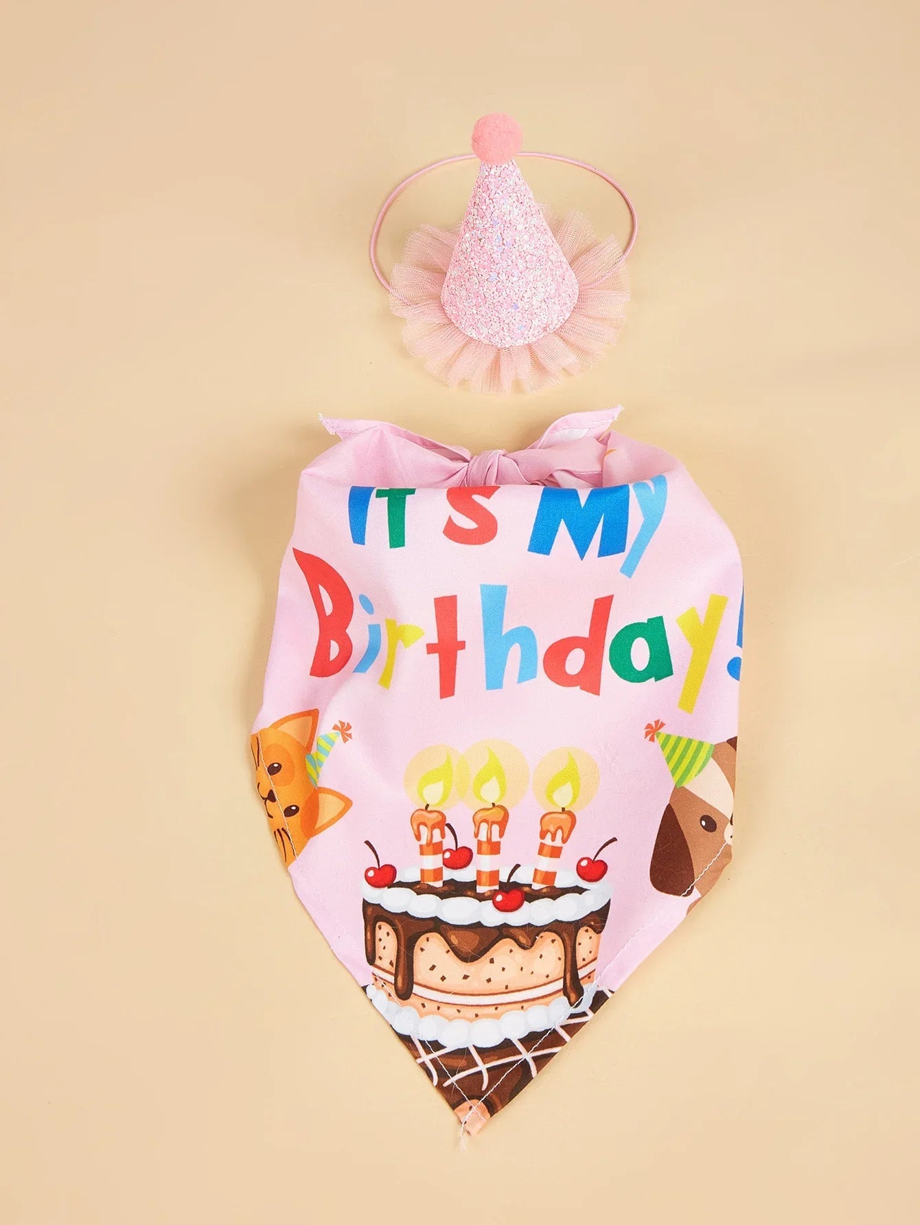 Dog/pet Happy Birthday Party Set | Bandana, Hat, Bowknot & Banner Decorations