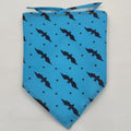 Pet Tie-Dye Triangle Bandana Scarf for Dogs & Cats in bright blue with black bat and small star patterns, designed for stylish pet apparel and accessories.