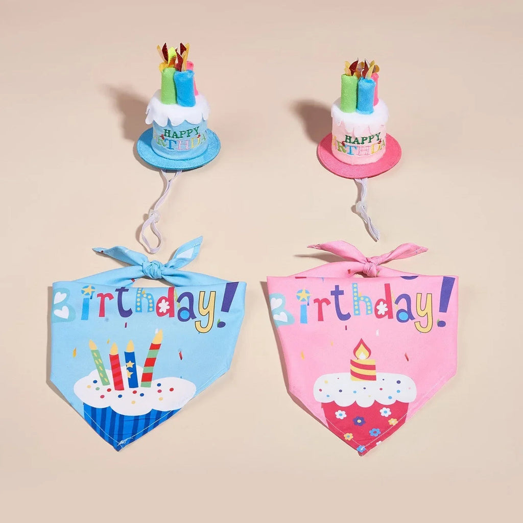 Dog/pet Happy Birthday Party Set | Bandana, Hat, Bowknot & Banner Decorations