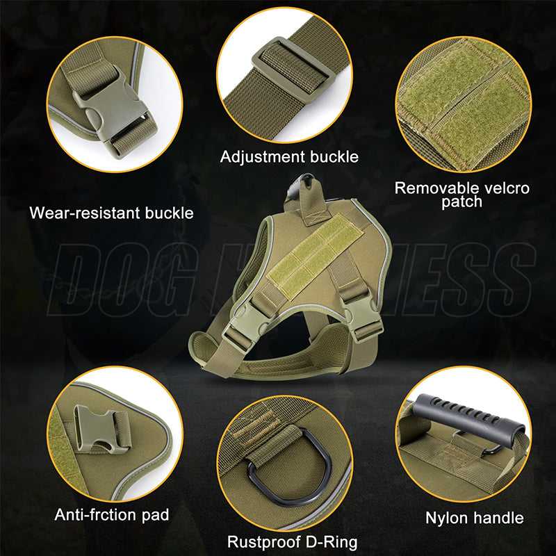 Tactical Dog Vest | Safe & Durable Military-Style Harness for Large Dogs
