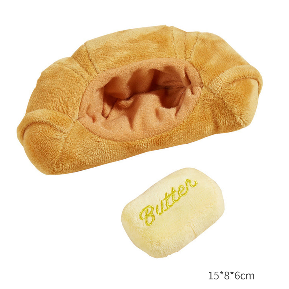 Plush Food Squeaky Dog Toy | Hamburger, Hot Dog, Ice Cream & More