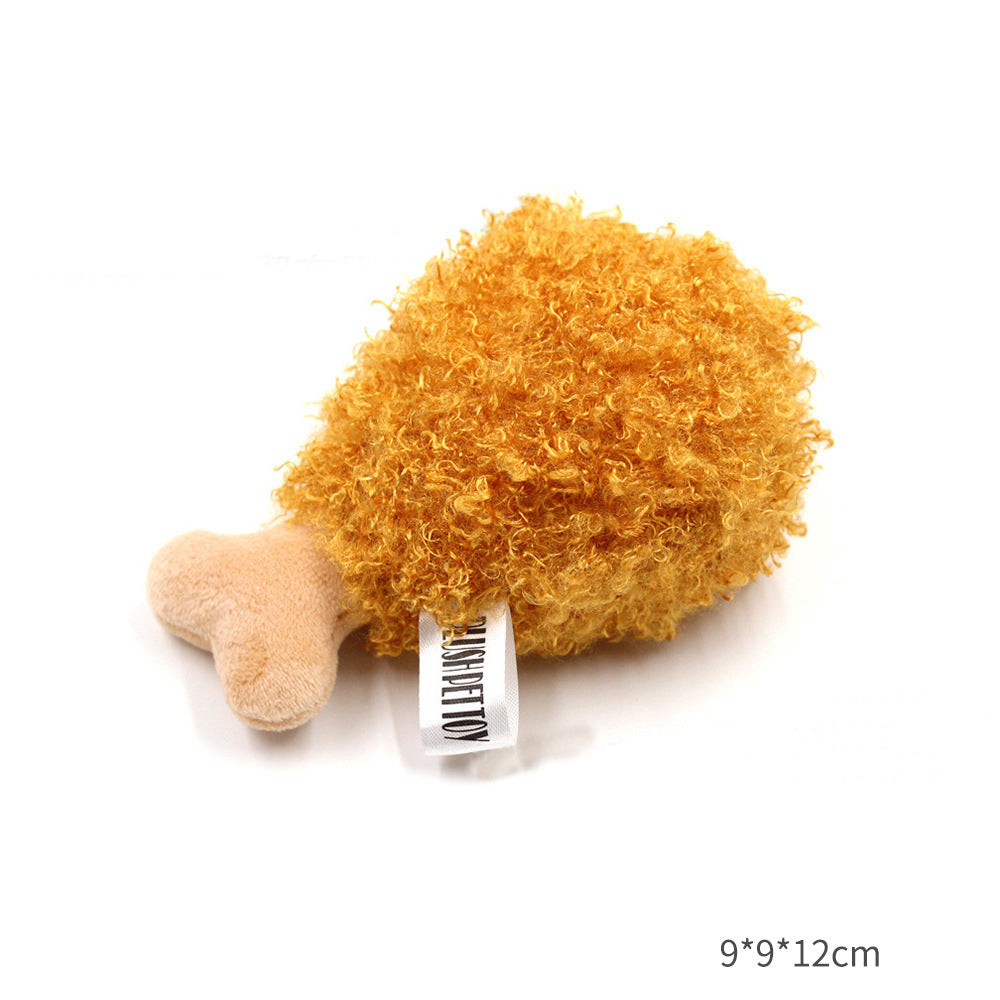 Plush Food Squeaky Dog Toy | Hamburger, Hot Dog, Ice Cream & More
