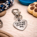I Love My Therapy Dog Clip On Charm Dog Lover Gift Stainless Steel Engraved Heart Charm Therapy Dog Accessory