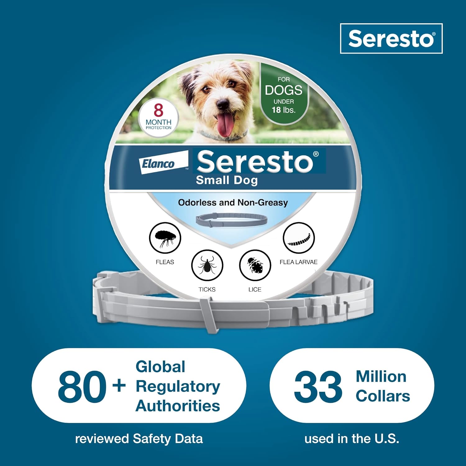 Dog Flea & Tick Collar | Seresto Long-Lasting Protection | Small & Large